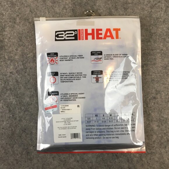 32 Degrees Bodysuit Womens S Base Layer Extra Warm Scoop Neck Long Sleeve Black - Picture 7 of 8